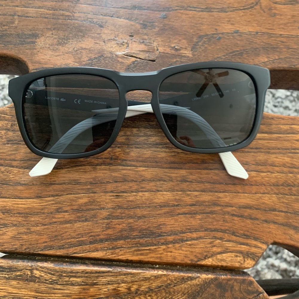 Lacoste Black and White Sunglasses